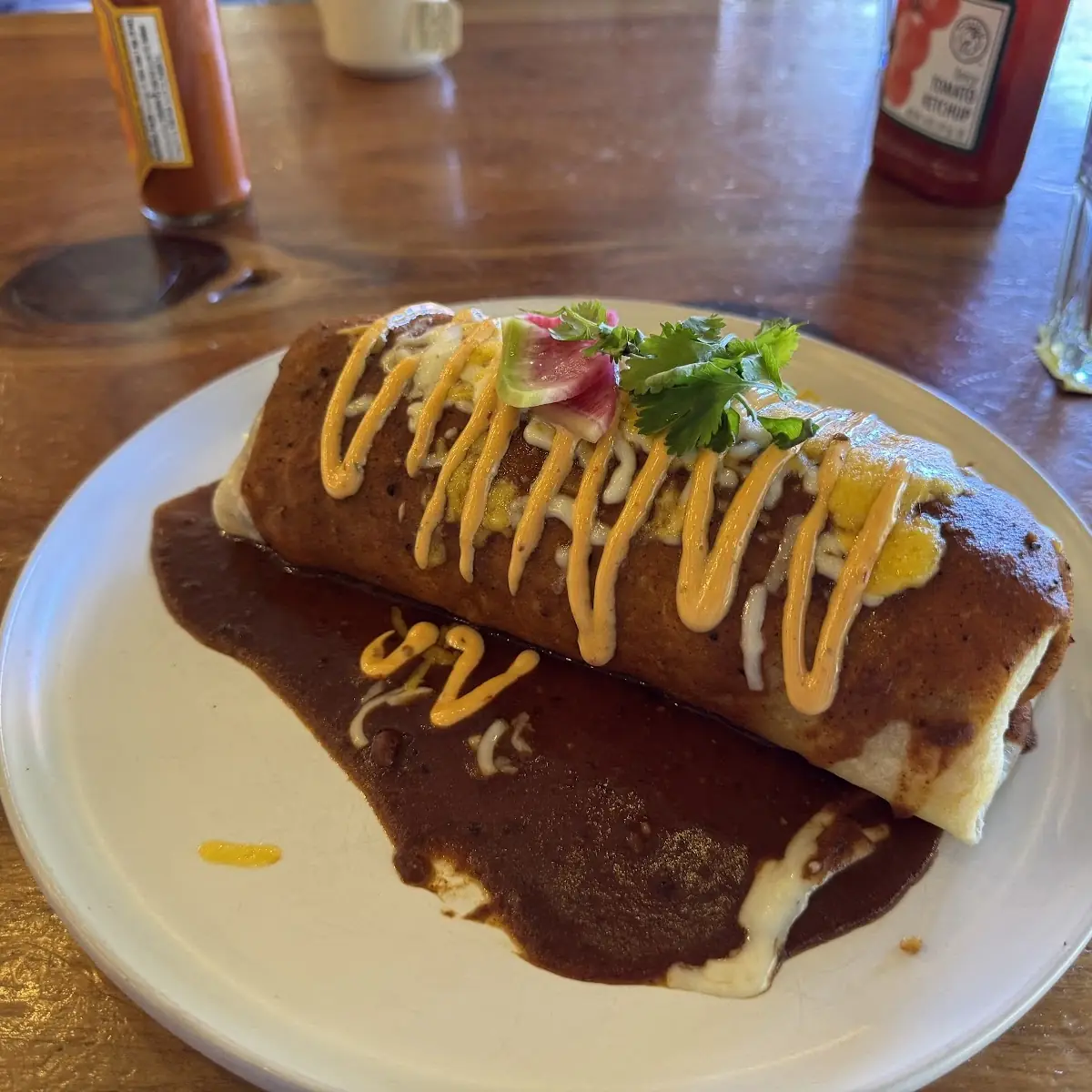 Carne Asada Burrito with Mole Sauce