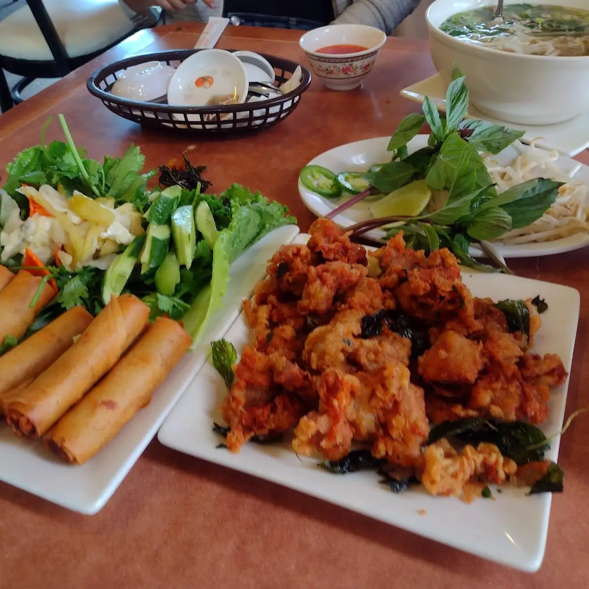 Egg Rolls Popcorn Chicken Beef Pho