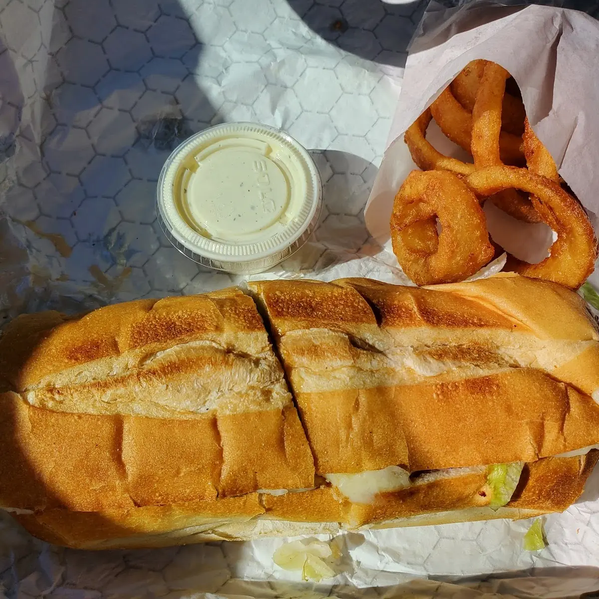 Italian Sub and Onion Rings