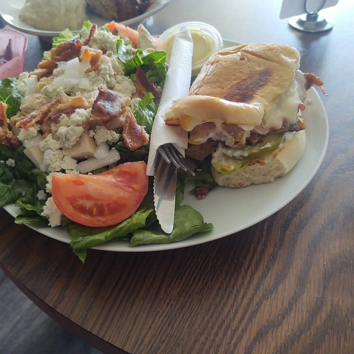 Half Cobb Salad and Half Cuban Sandwich