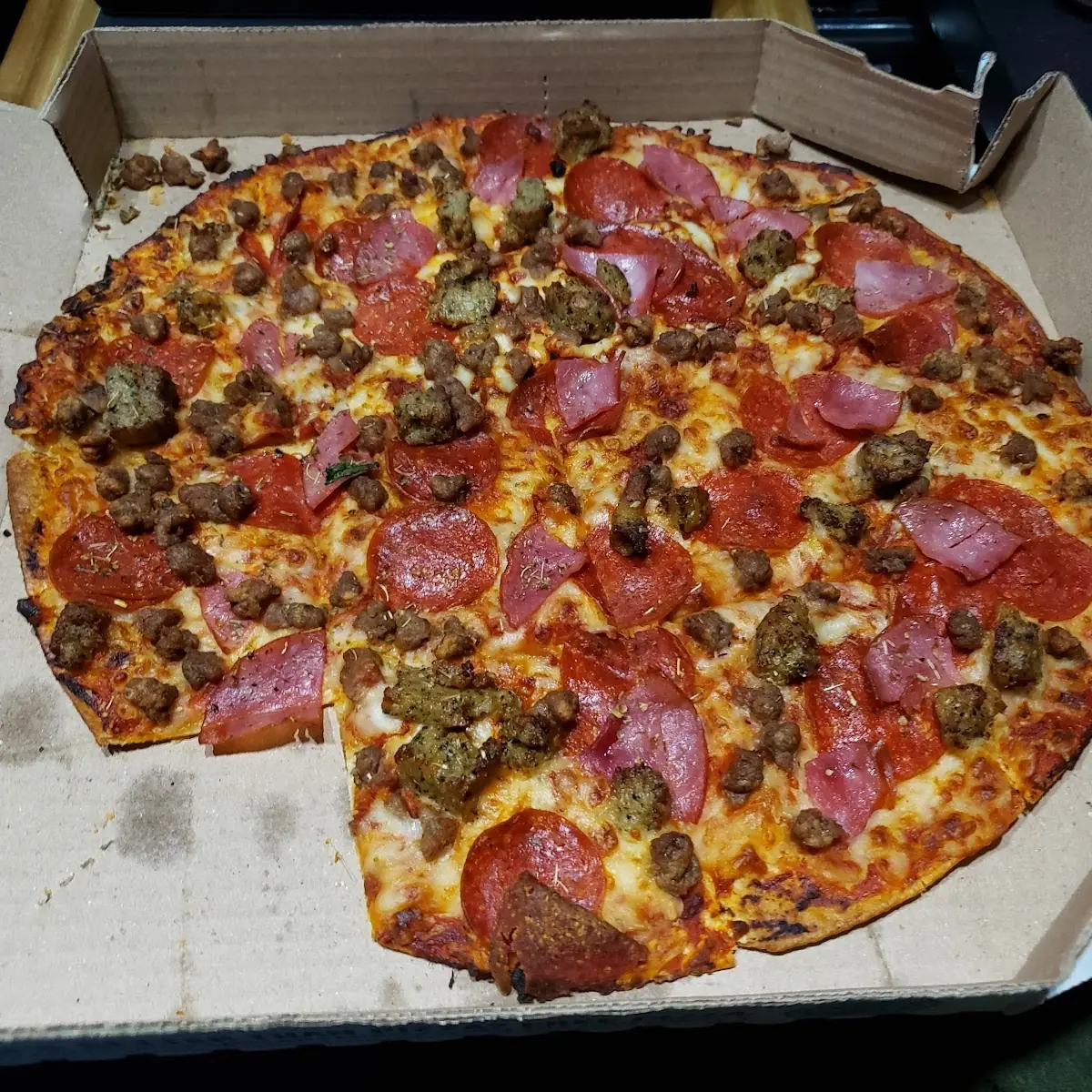 Thin Crust Meat Lovers Pizza