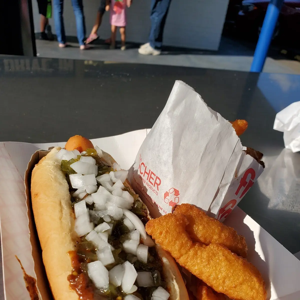 Coney Dog and Onion Chips