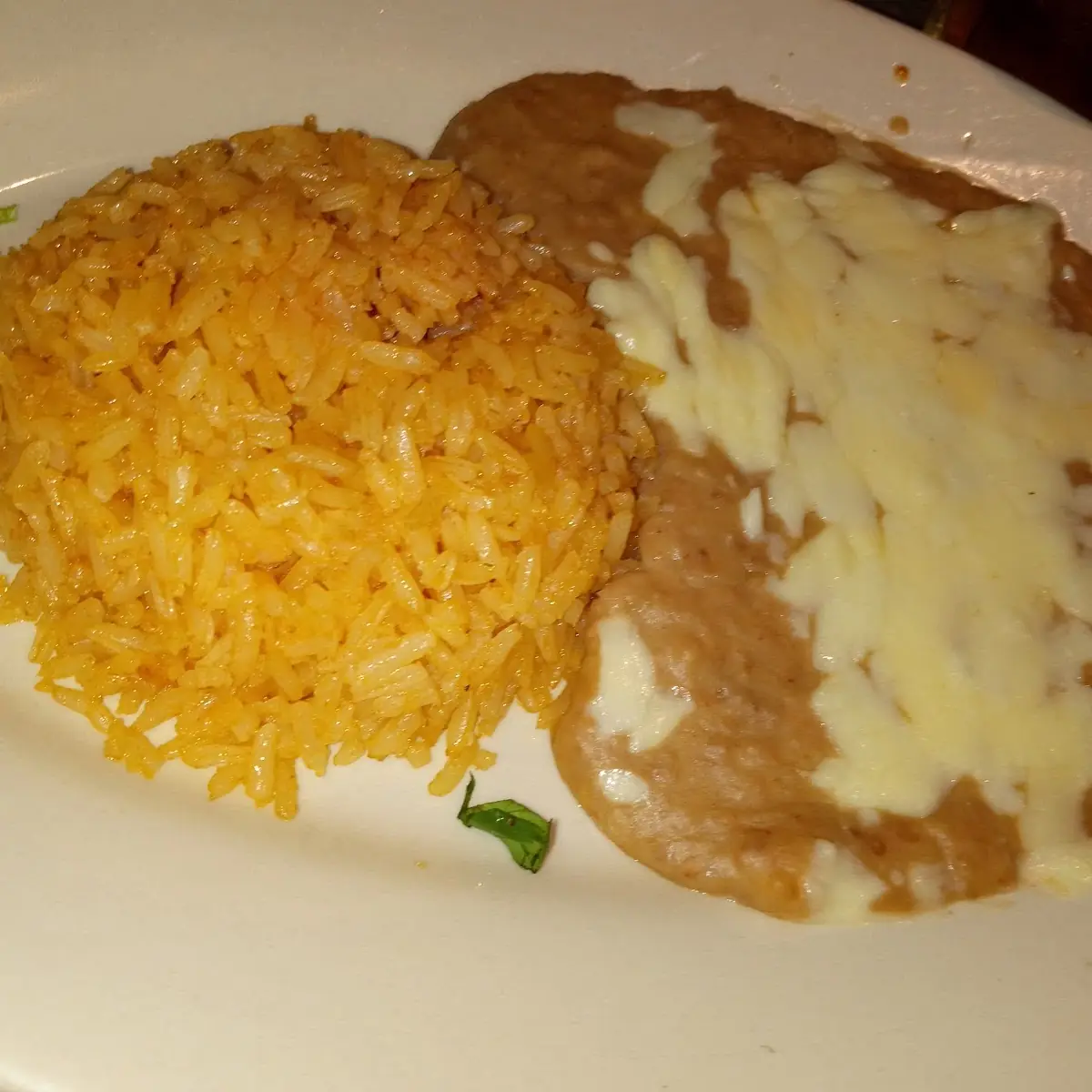 Refried Beans and Enchilada