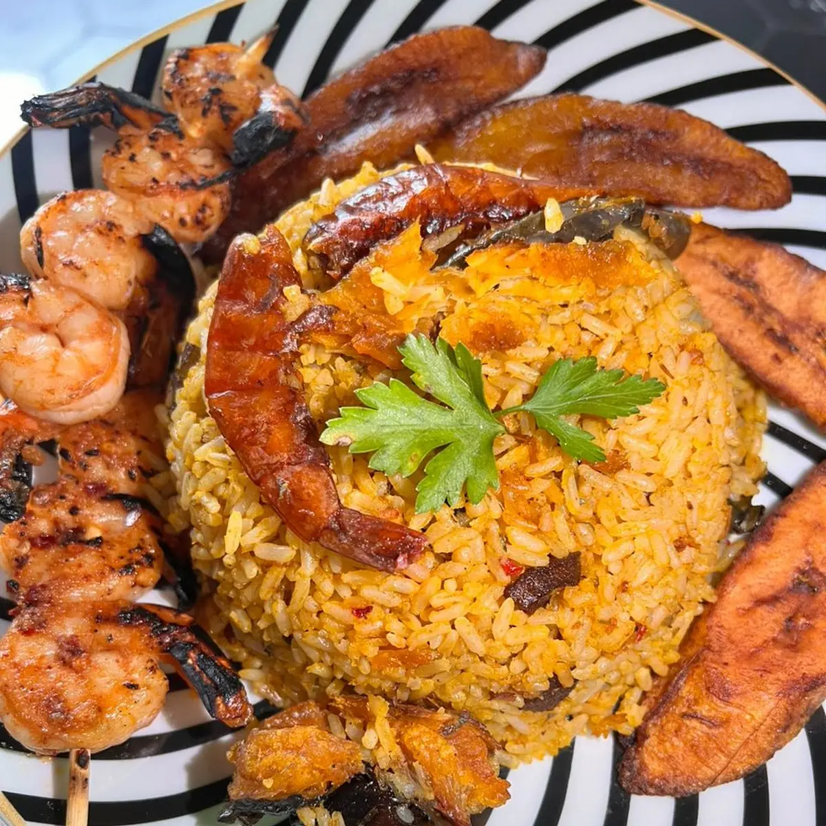 8 Grill Suya Shrimp & Fries