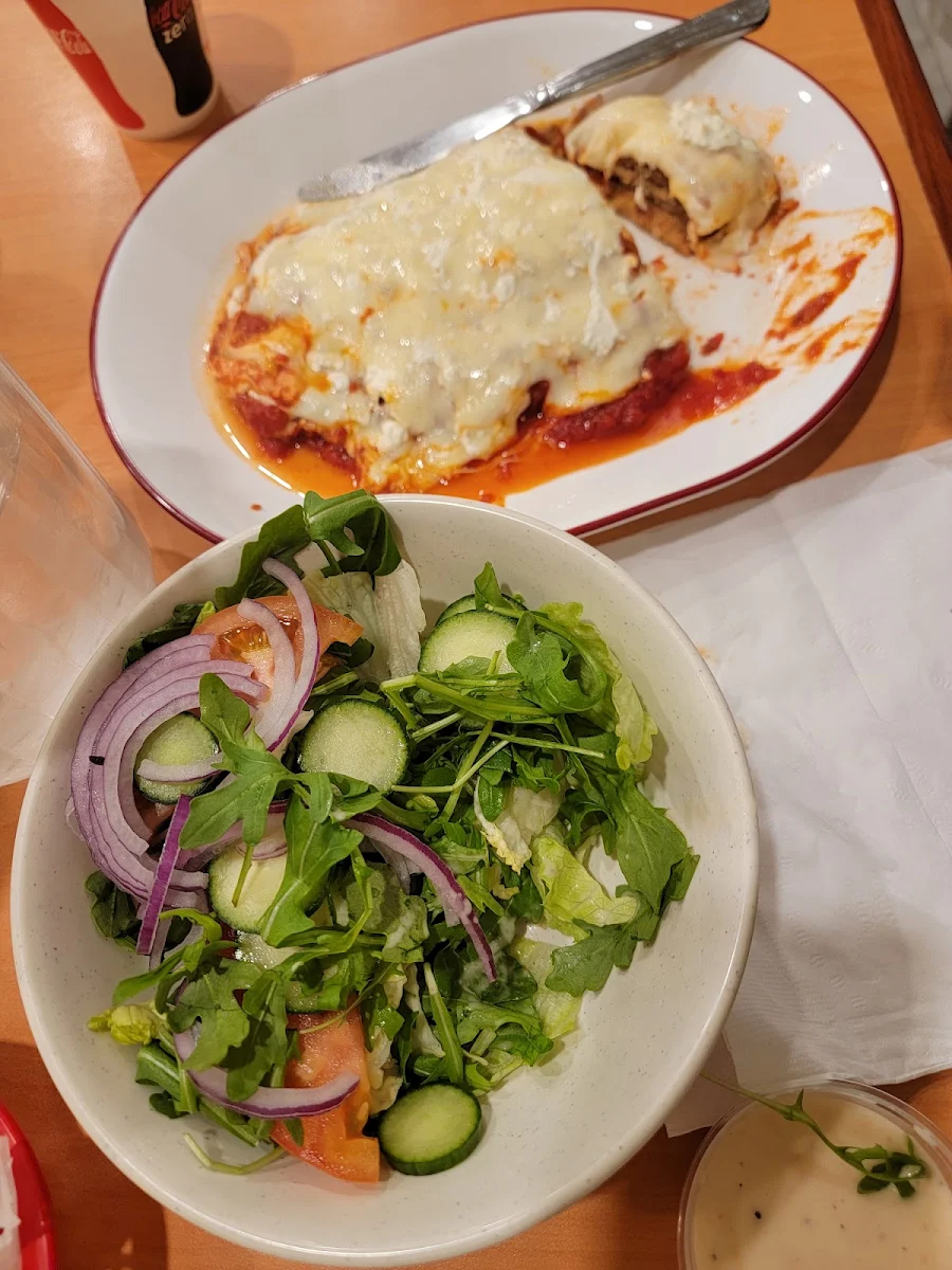 Salad with Eggplant Parmesan
