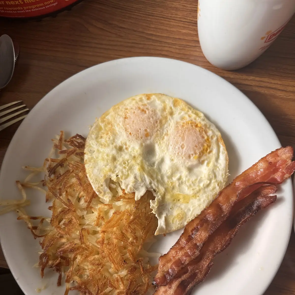 Bacon Eggs and Hash Browns