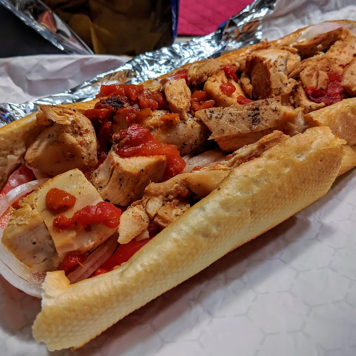 Grilled Chicken Hoagie with Roasted Red Peppers