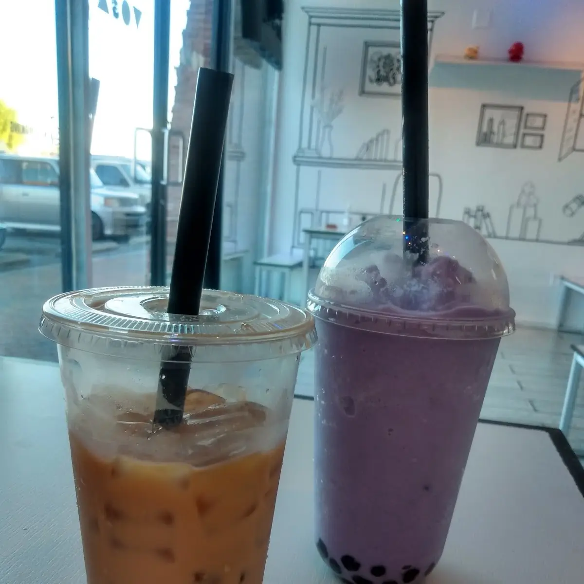 Hokkaido Milk Tea and Taro Slush