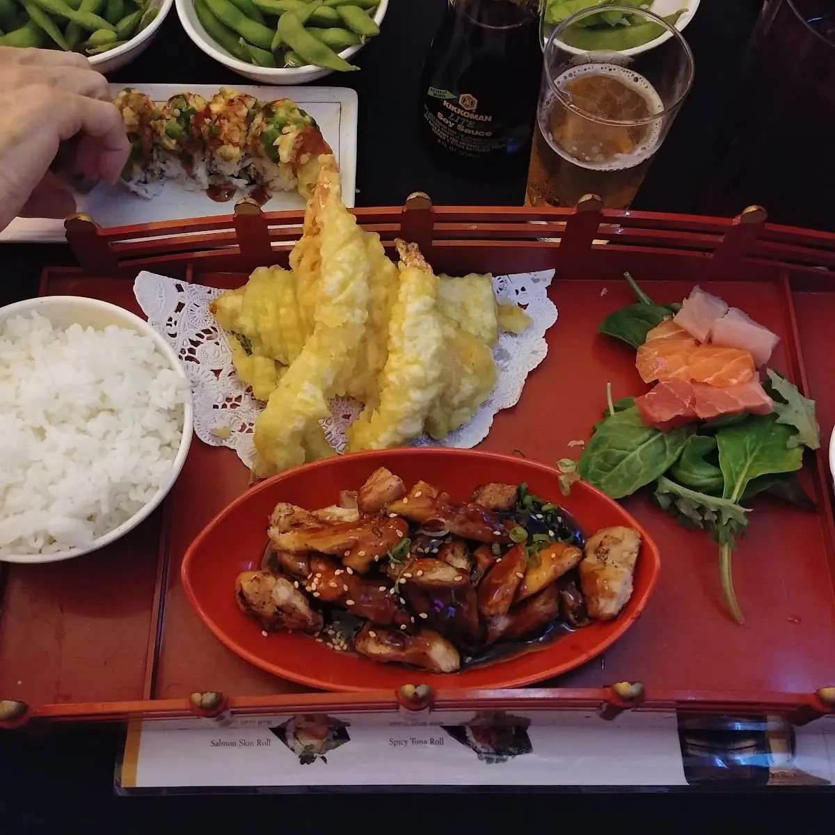 6 Dinner Sashimi Tempura and Teriyaki Chicken