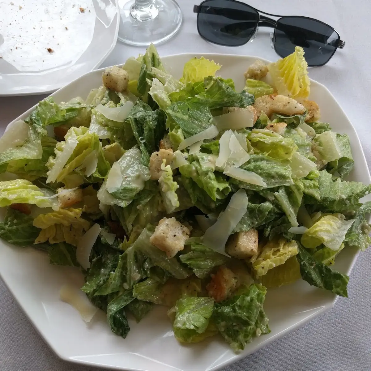 Caesar Salad with Caesar Dressing and Crostini Bread