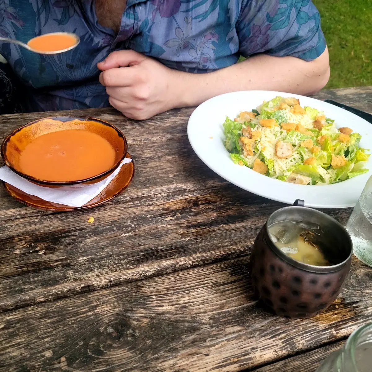 Lobster Bisque and Caesar Salad