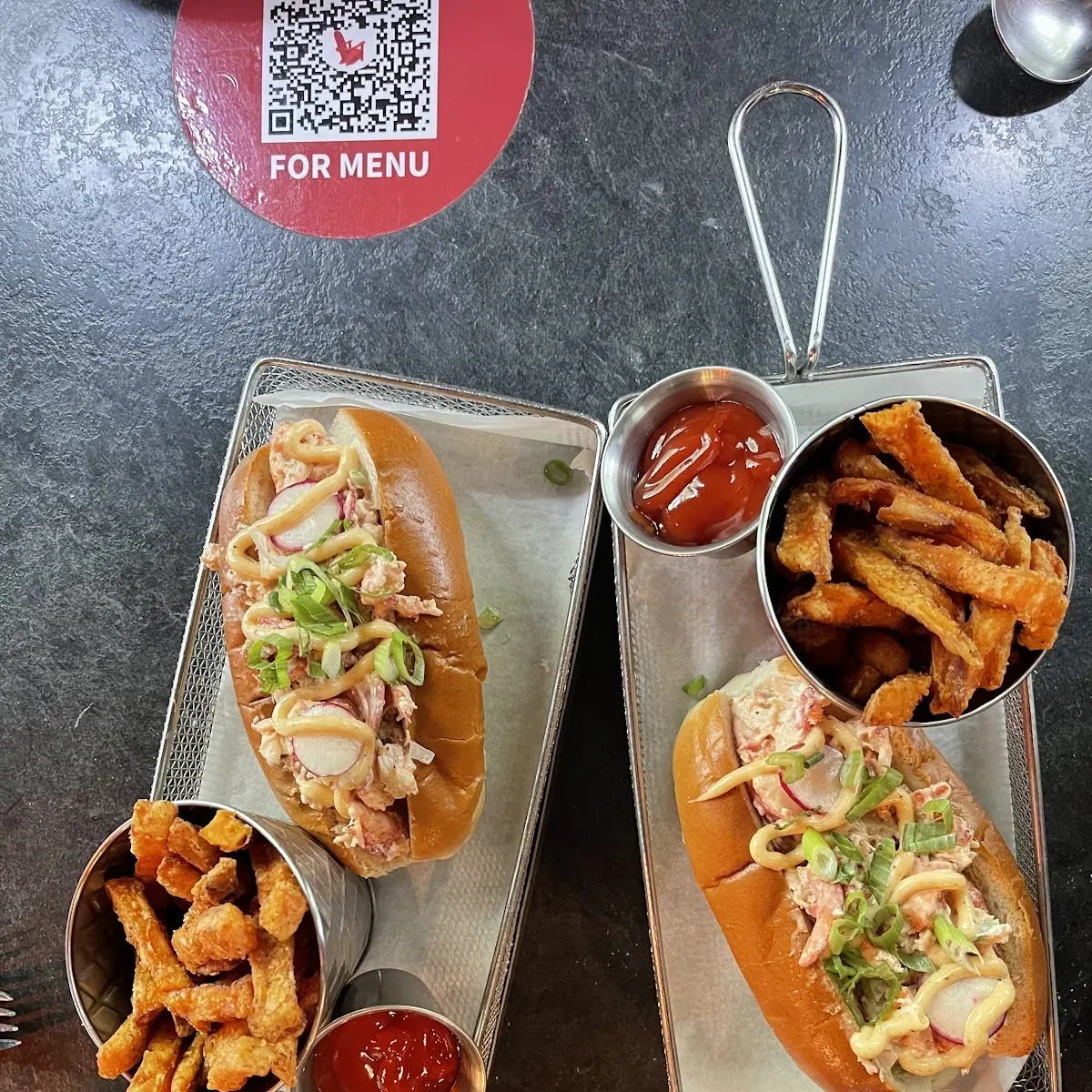 Lobster Rolls with Sweet Potato Fries
