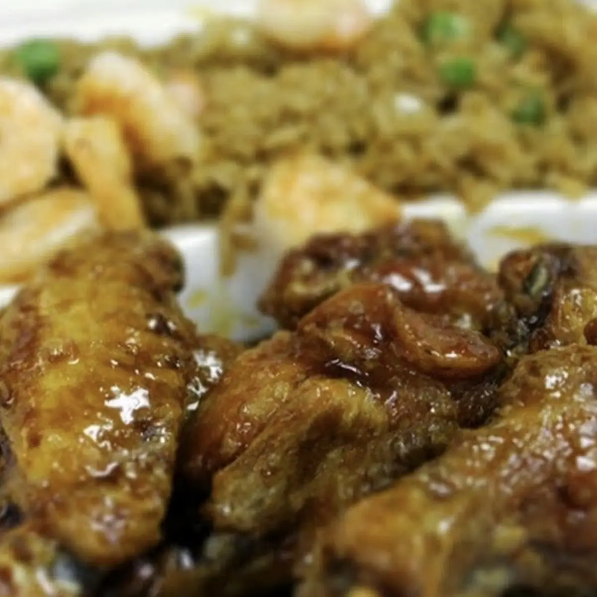 Lemon Pepper Dry Rub Wings with Fried Rice