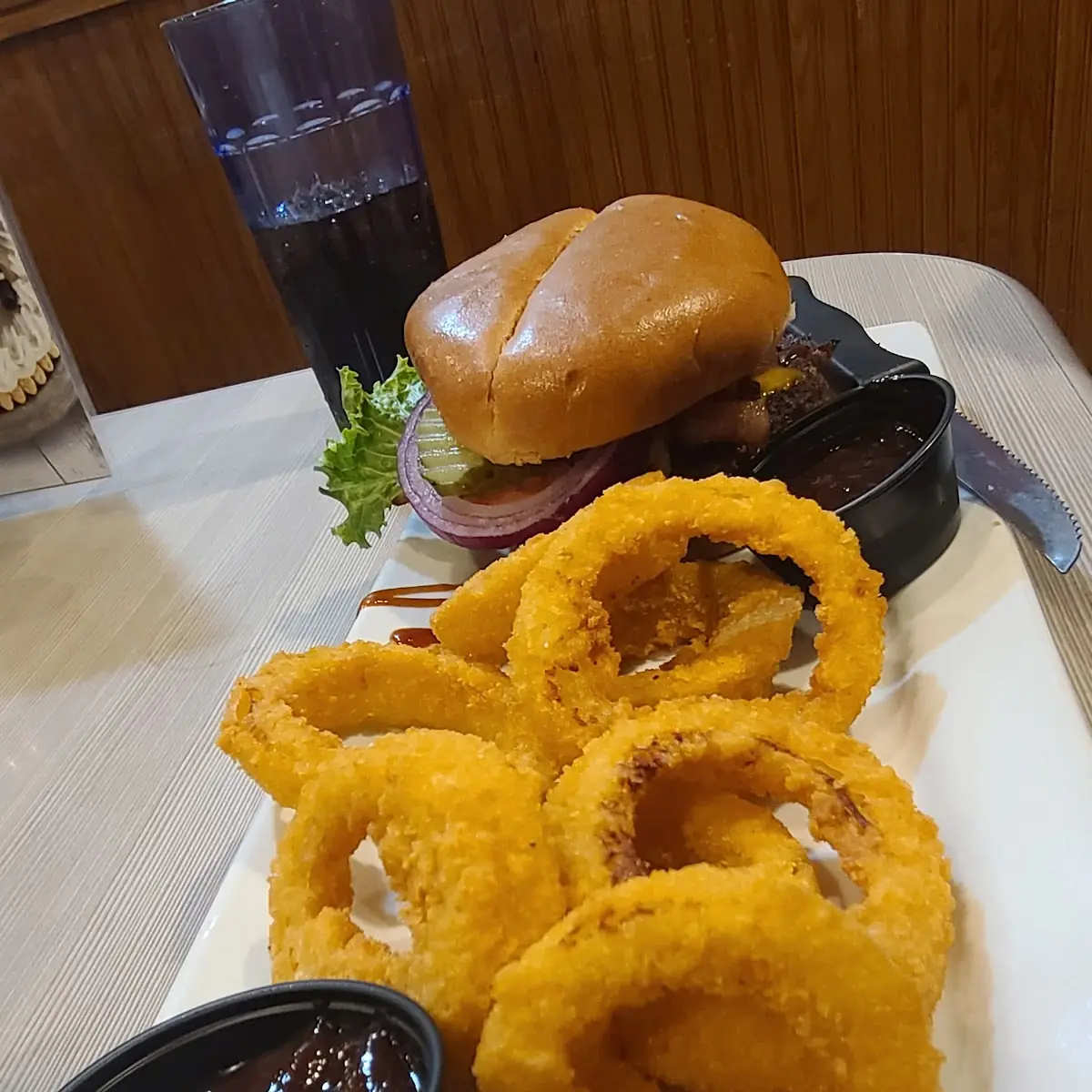 Onion Rings and Burger