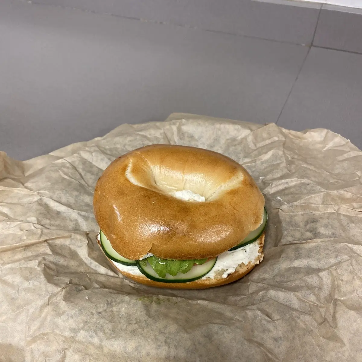 Veggie Bagel with Cream Cheese