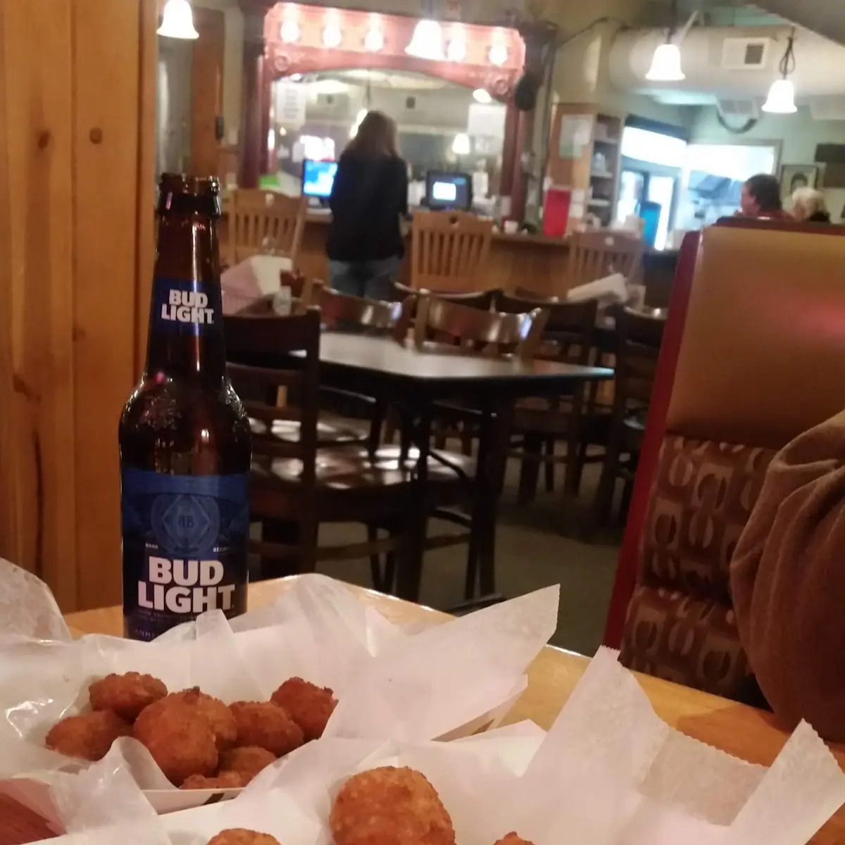 Cheddar Cheese Crisp and Deep Fried Mushrooms