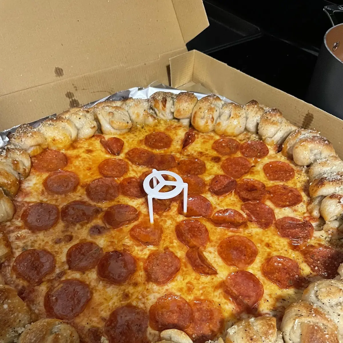 Garlic Knot Pepperoni Pizza