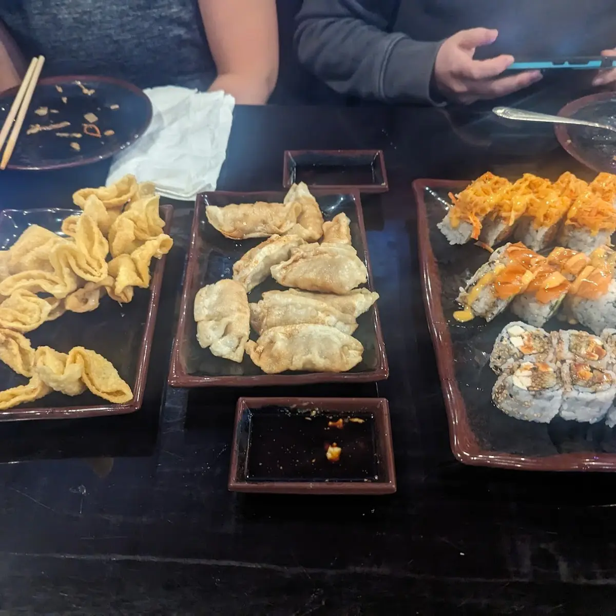 Dumplings and Crab Rangoon