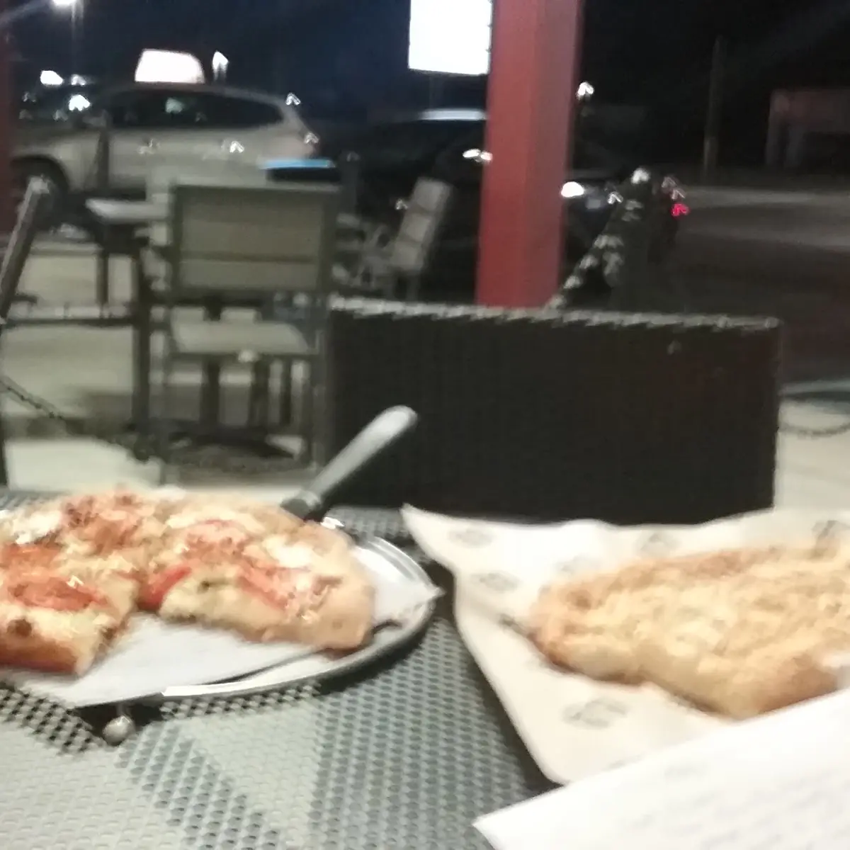 White Cheesy Specialty Pizza w Spinich and a Cheesy Bread
