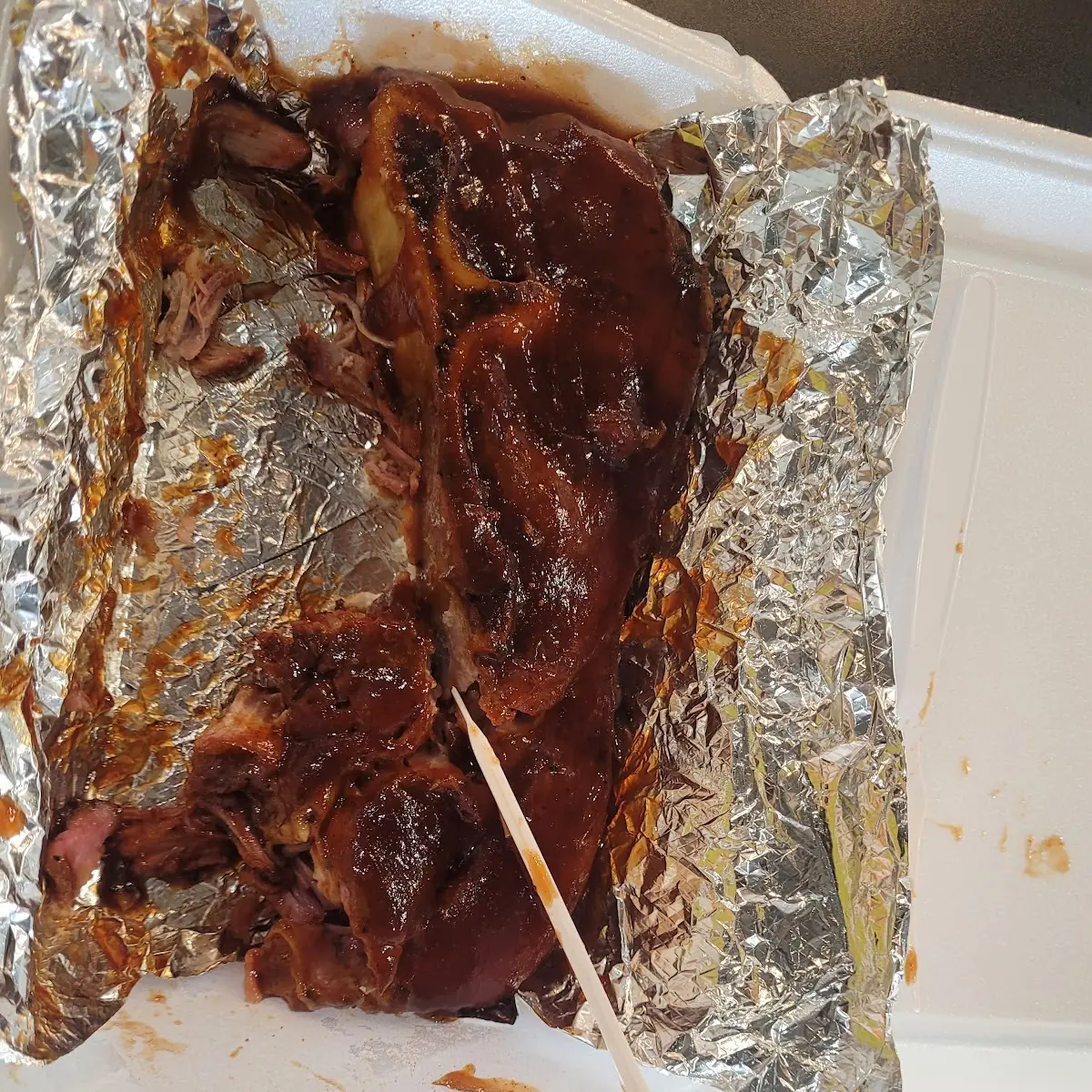 Half on My BBQ Pork Steak Sandwich