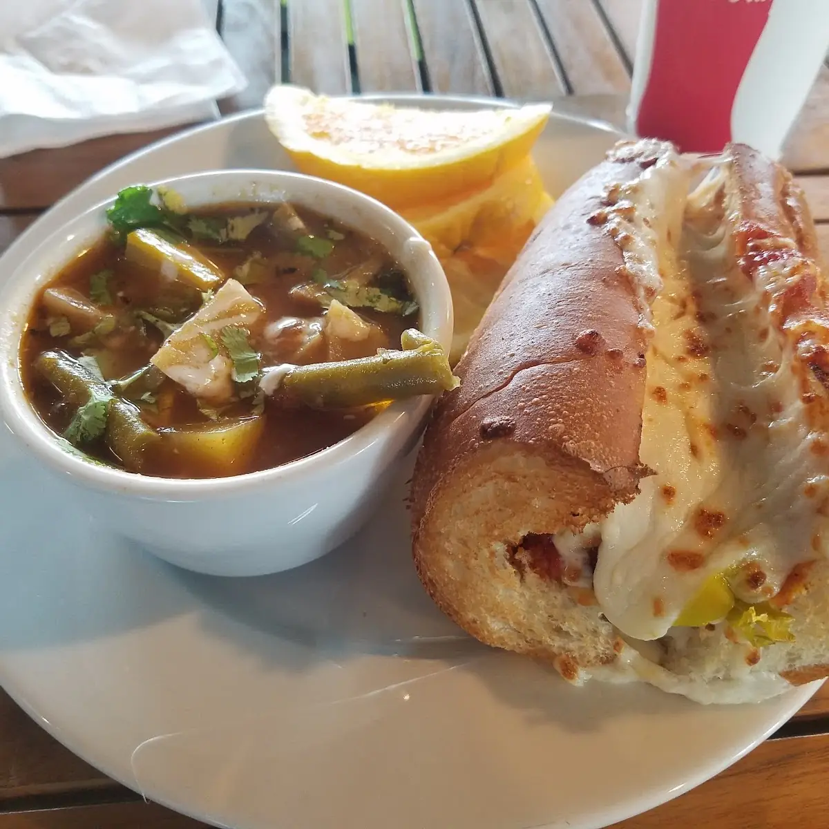 Meatball Sub and Vegetable Soup
