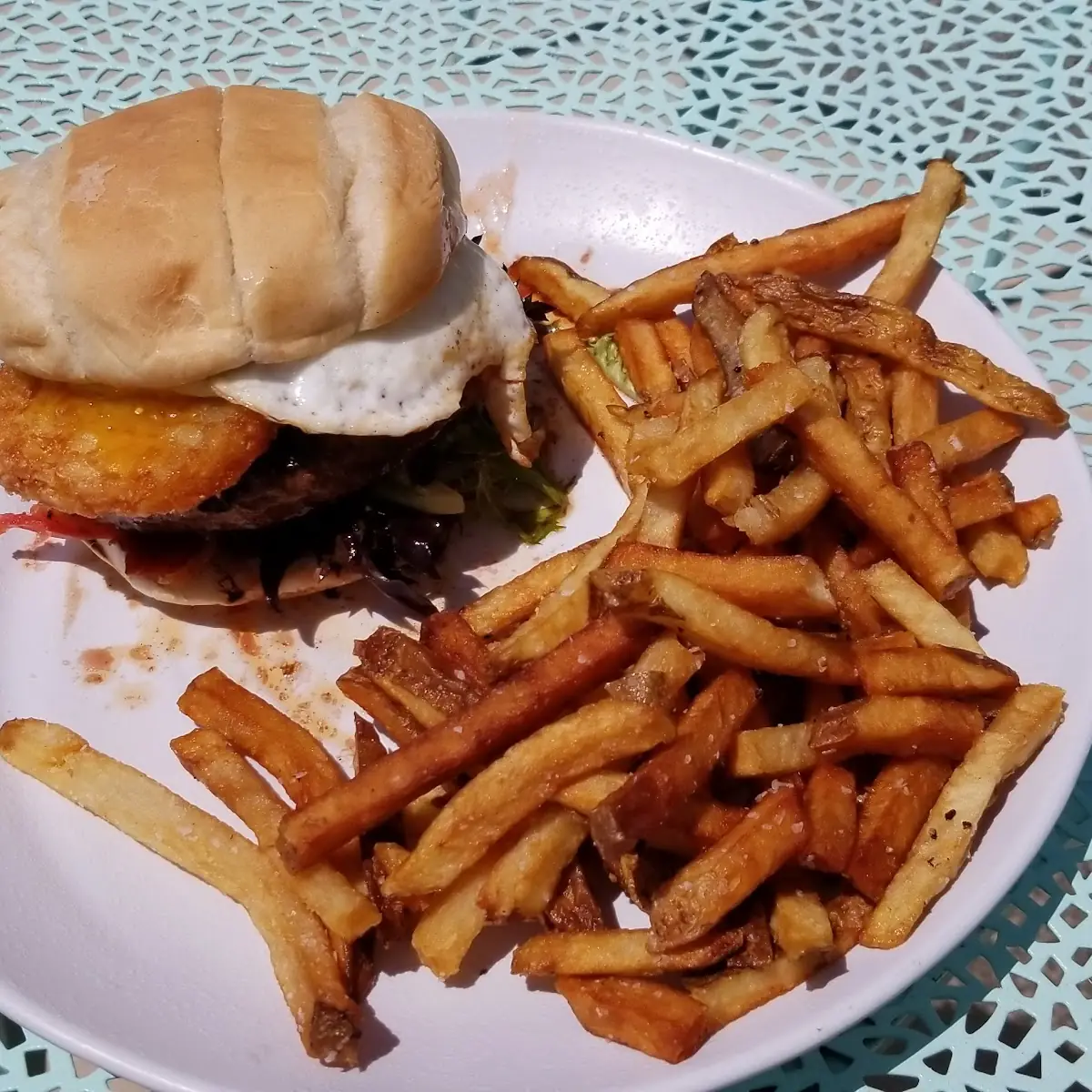 Burger with Fried Egg & Hash Brown Patty