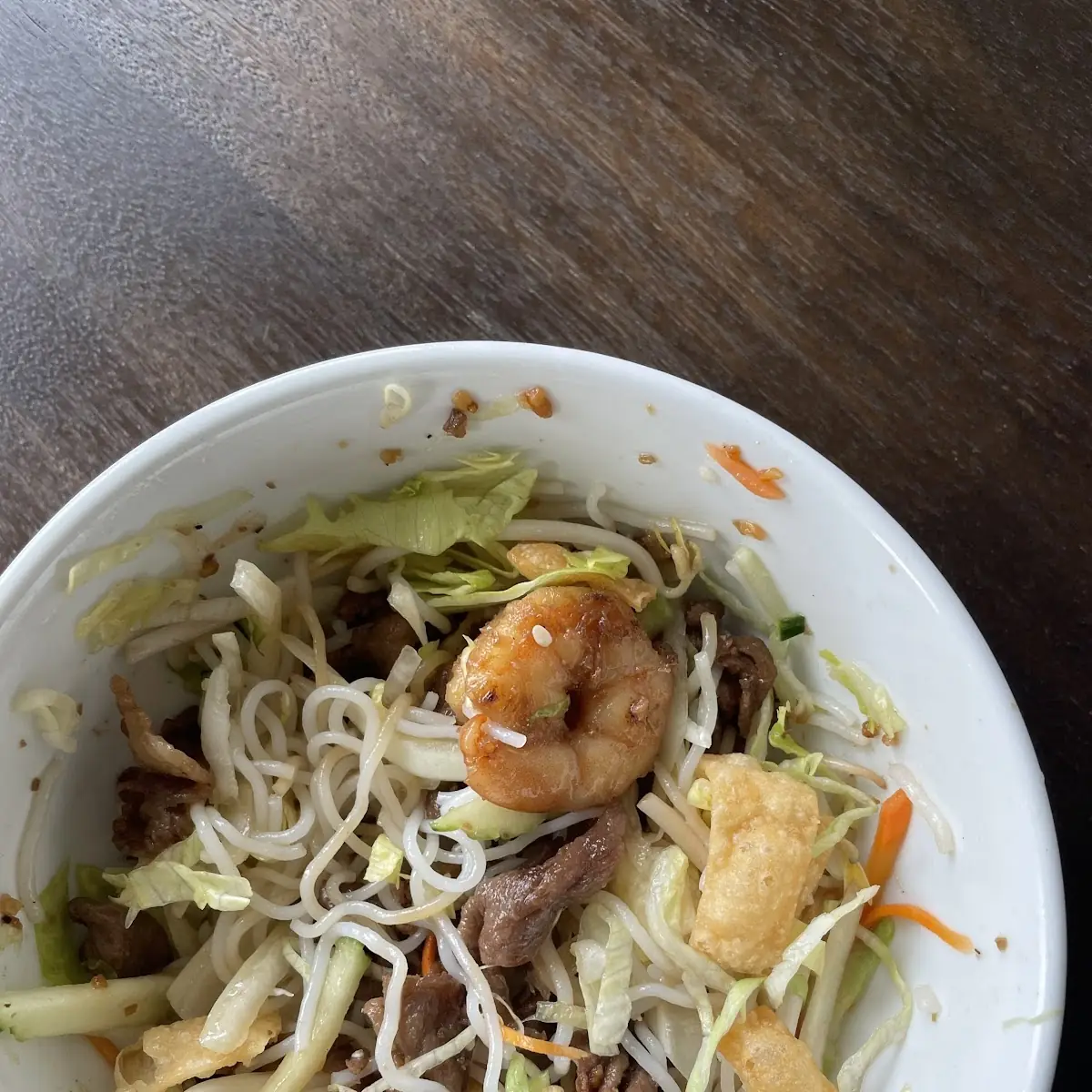 Vermicelli Wok Fried Pork Slices and Eggroll