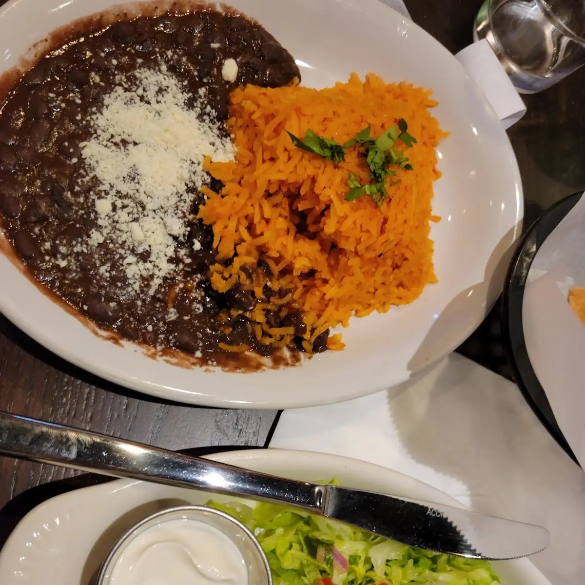 Side Salad with Black Beans and Rice