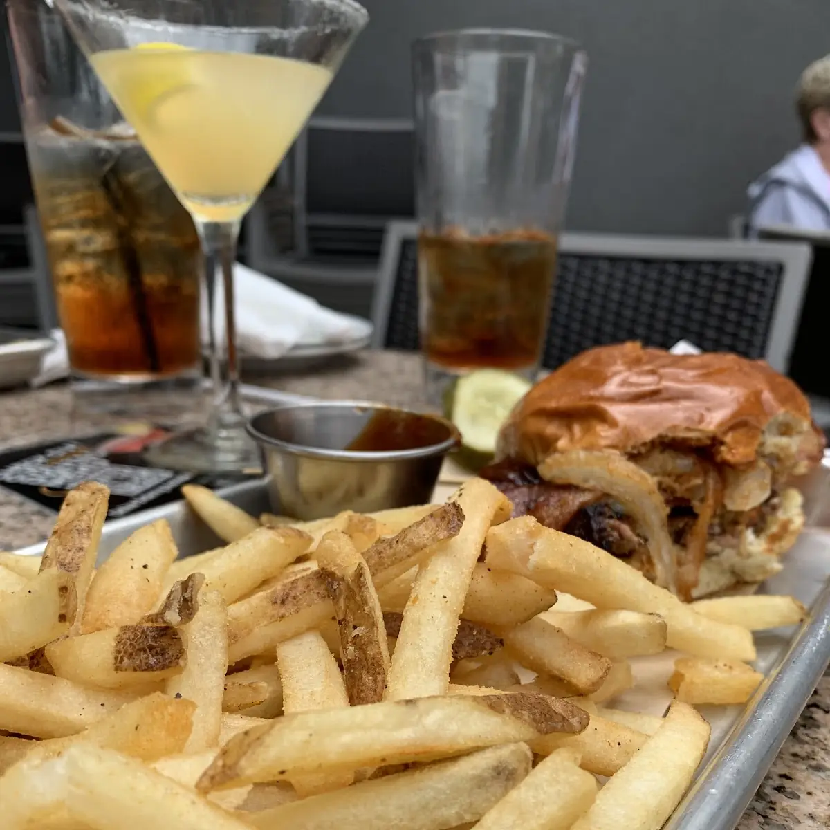 Barbecue Burger and Fries