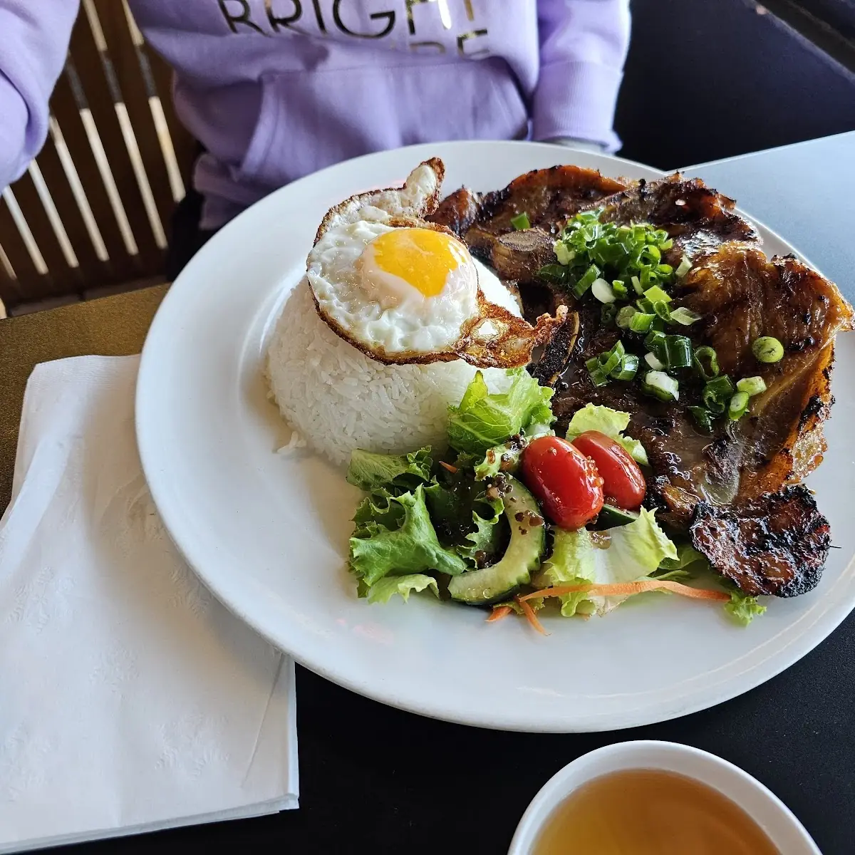 Grilled Pork Chops & Egg Com Suon Heo Nuong