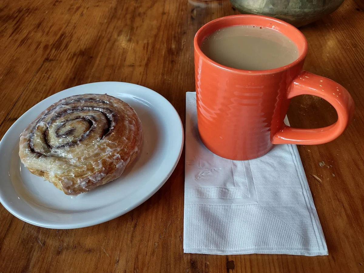 Cinnamon Roll and Coffee