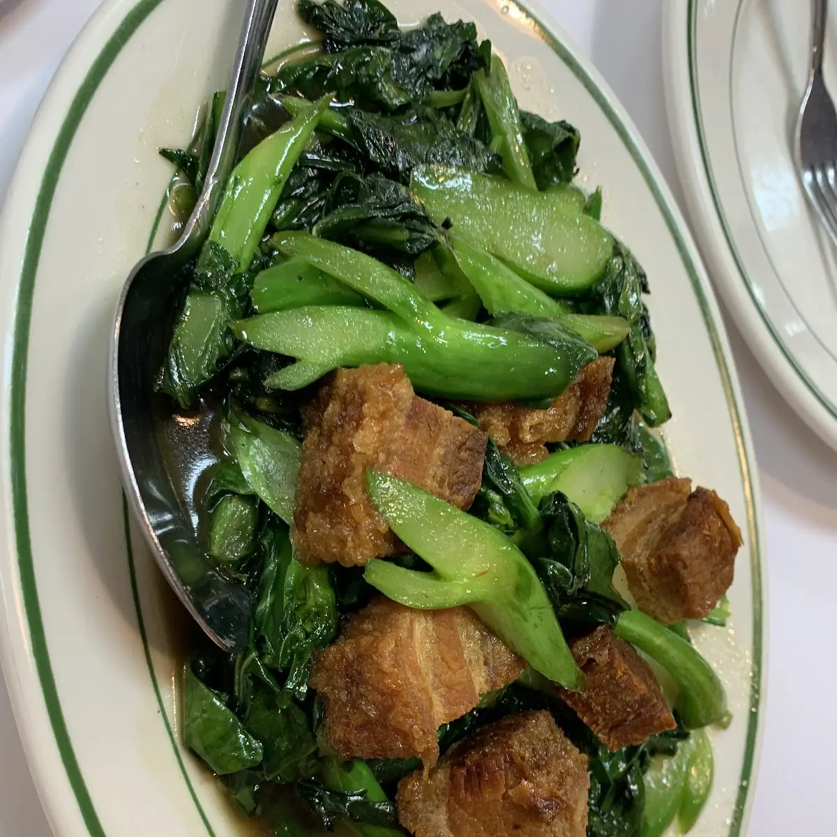 Chinese Broccoli with Crispy Pork