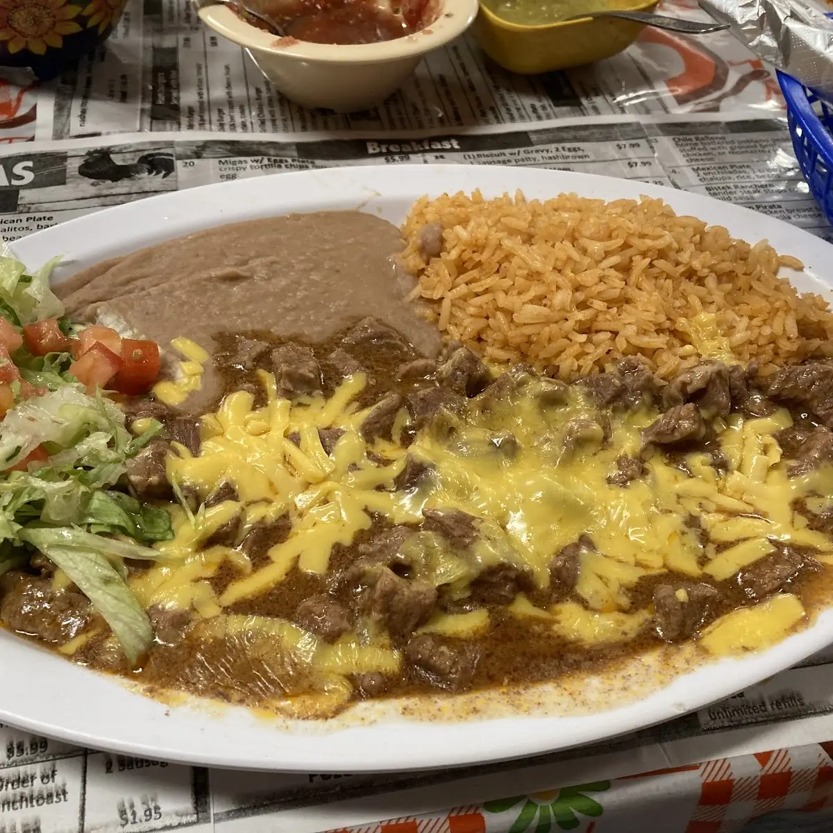 1 Enchilada Served with Rice & Beans