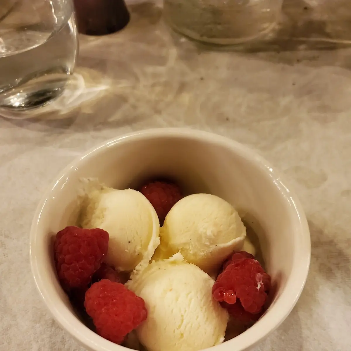 Vanilla Ice Cream with Raspberry
