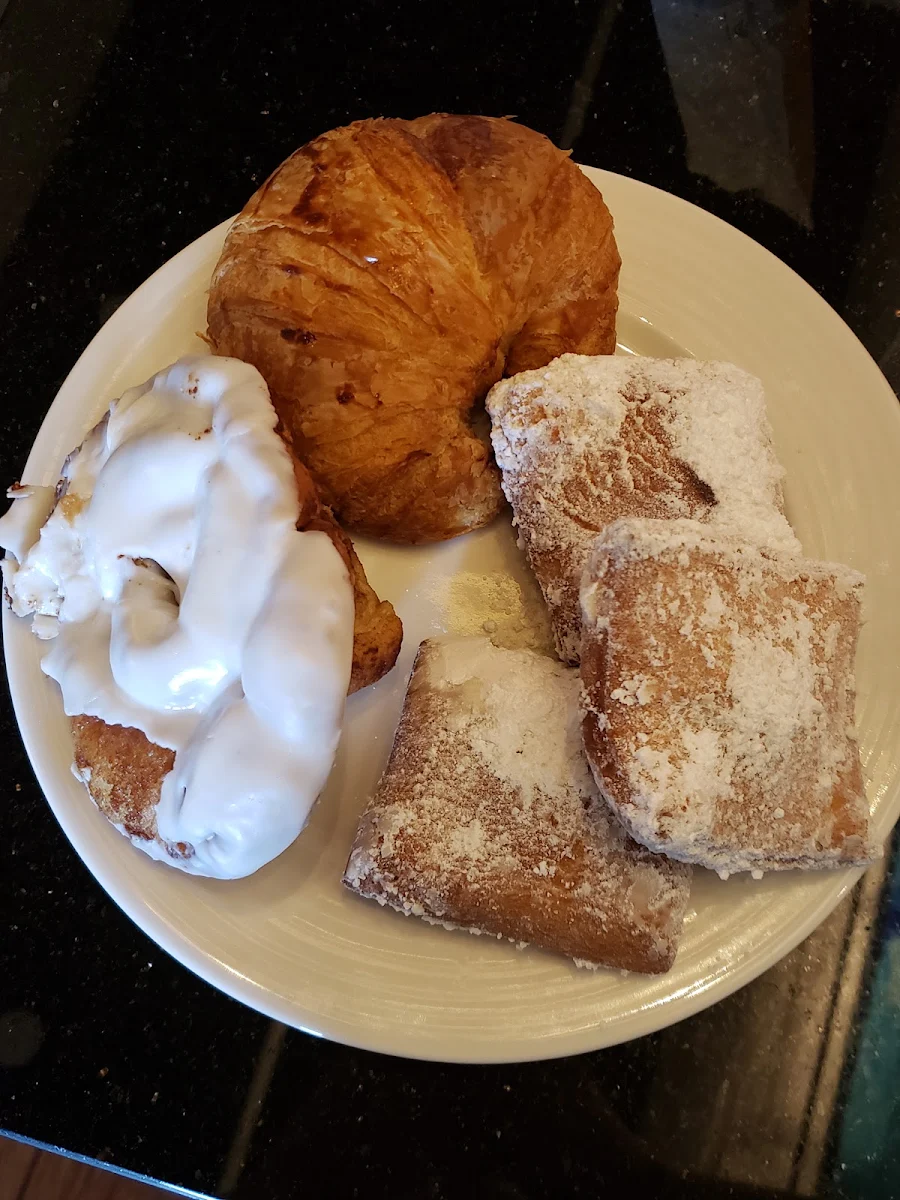 Beignets Cinnamon Roll and Croissant