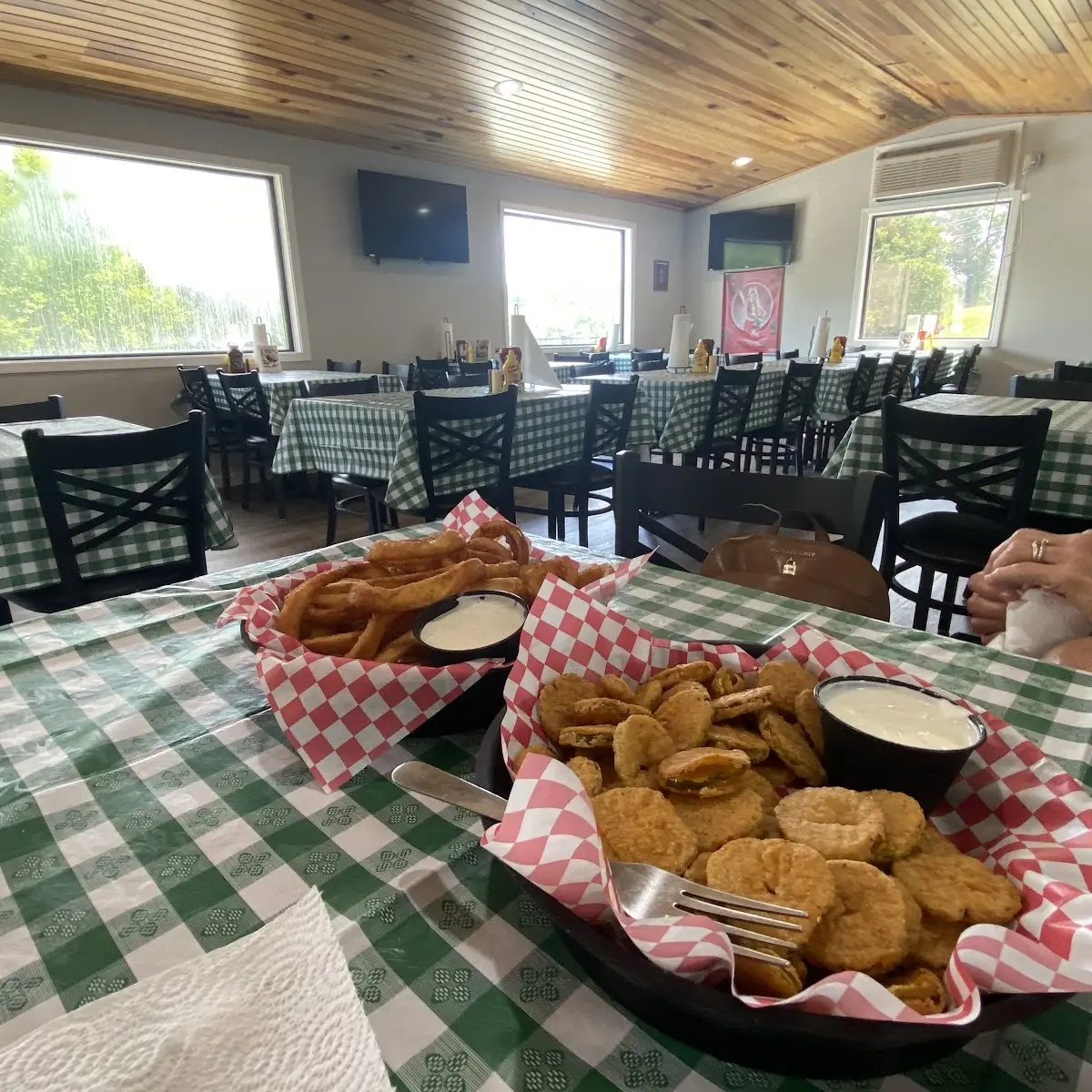Appetizers Onion Rings and Fried Pickle Chips