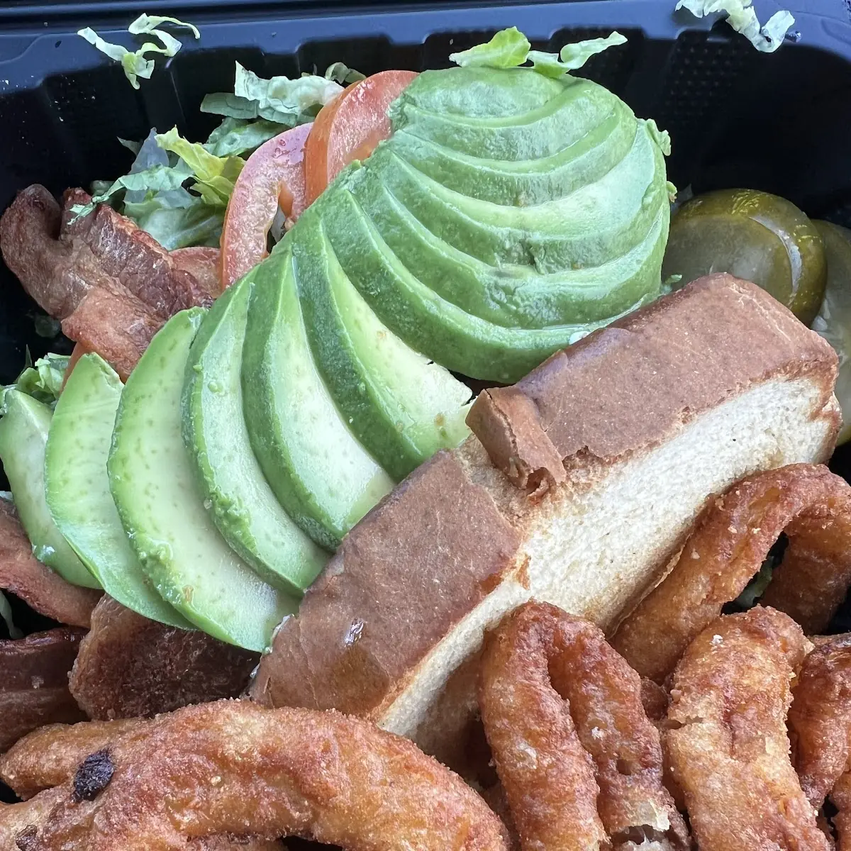 blt with Avocado and Onion Rings
