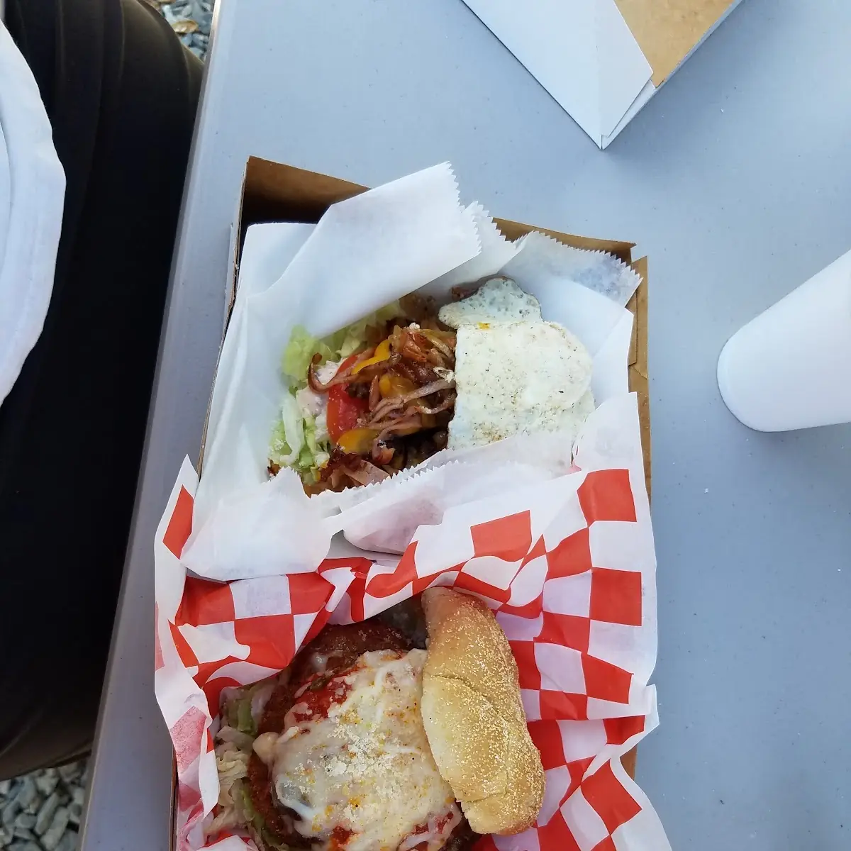 Chicken Parmesan and Double Burger