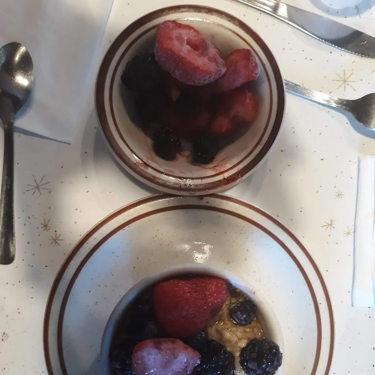 Oatmeal with Mixed Fruit Brown Sugar and Milk