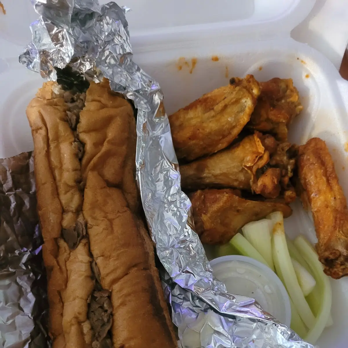 Beef Philly Cheesesteak and Wings Combo