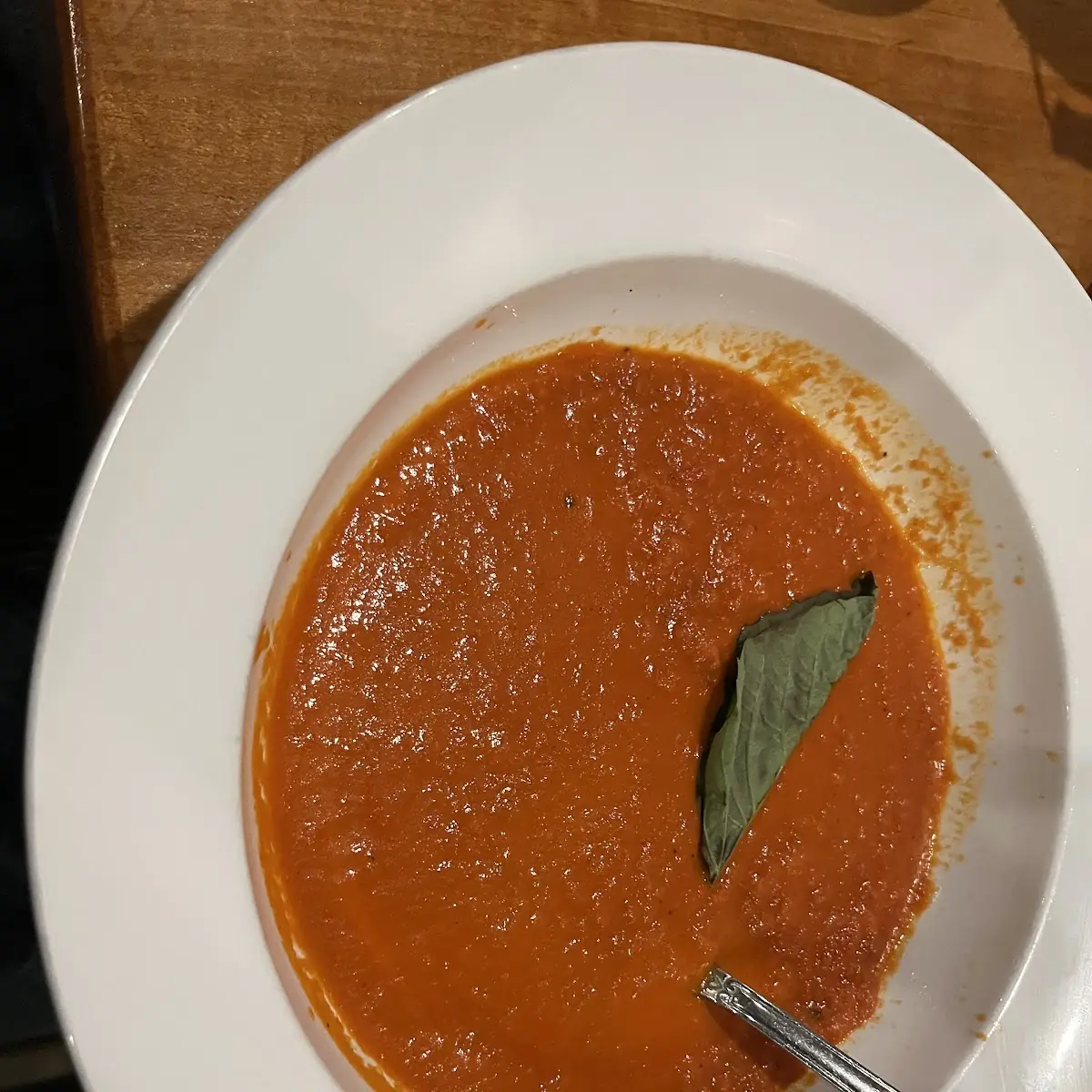 Cream of Tomato Basil Soup with Fresh Basil