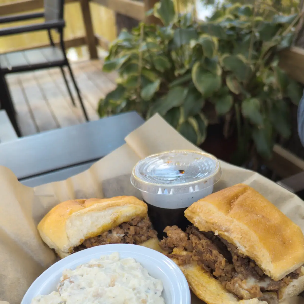 French Dip Sandwich and Potato Salad