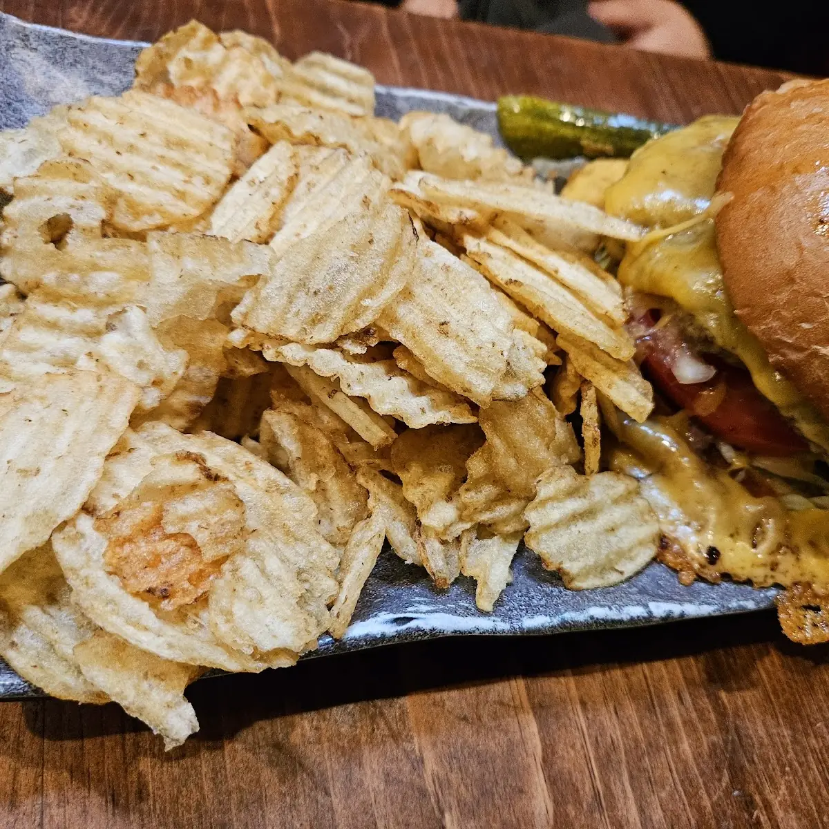 Coal Burger with Cheddar Cheese