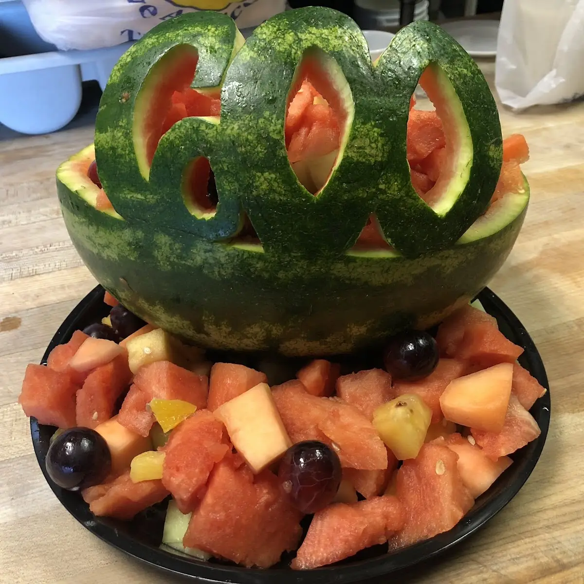 Half Cantaloupe Stuffed with Fresh Fruit