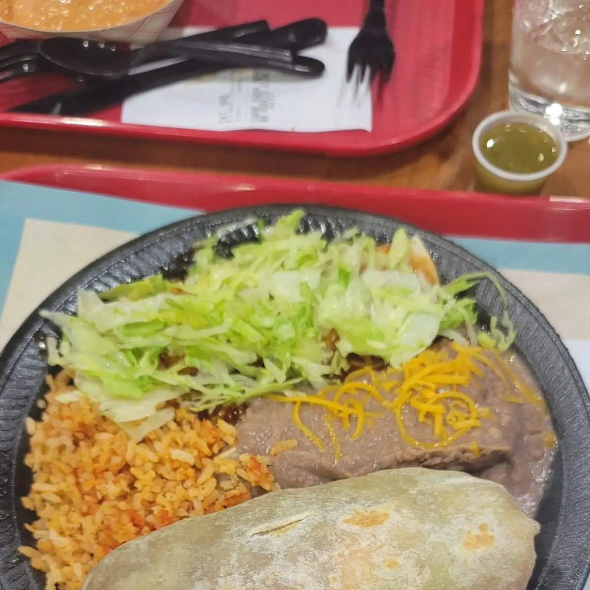 Beef Burrito w Enchilada Plate