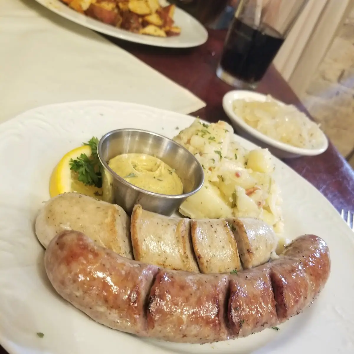 Sausage Platter with Sauerkraut and Potatoes