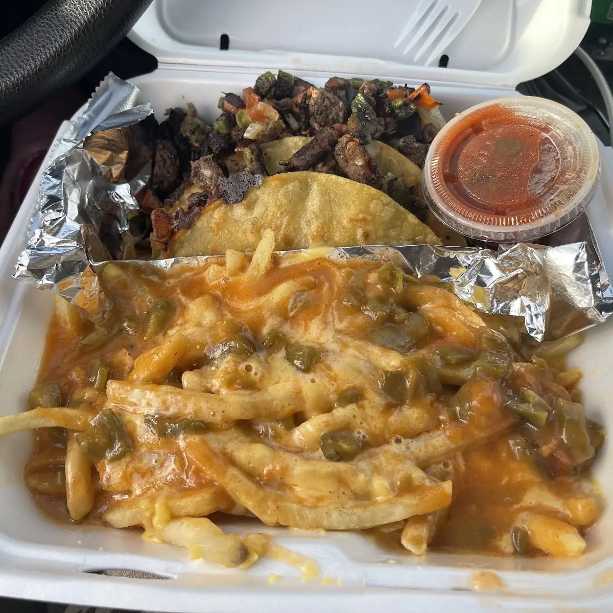 Steak Tacos and Loaded Fries