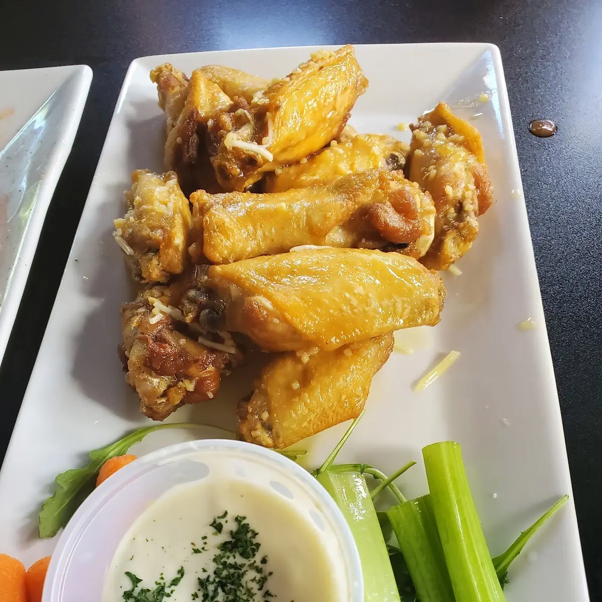 White Garlic Parm Chicken Wings