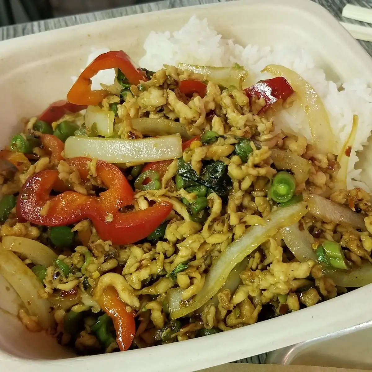 Sweet Basil with Chicken and White Rice