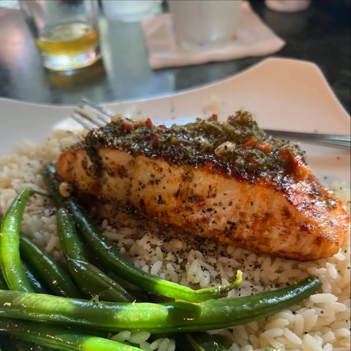 Blackened Salmon Teriyaki